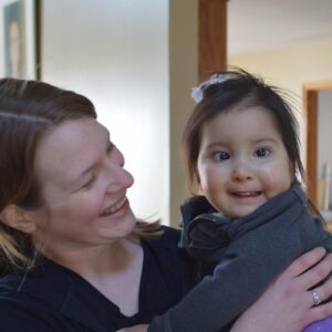 Katherine, RN, with one of our pediatric patients. 